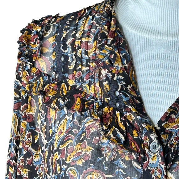 Sea New York dress brown black floral sheer size 4 - Picture 2 of 6